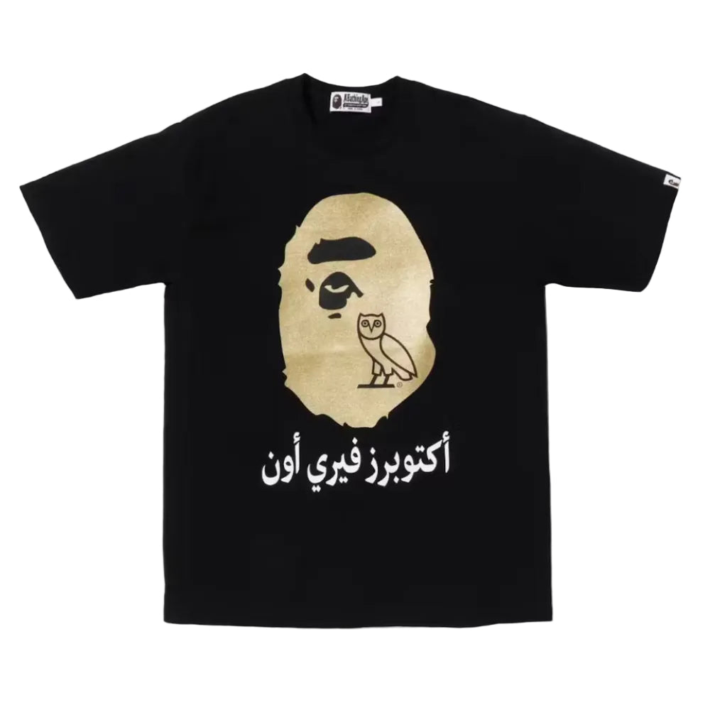 BAPE x OVO Ape Head Tee ‘Black/Gold’