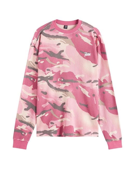 Patta Pink Camo Waffle Long Sleeve